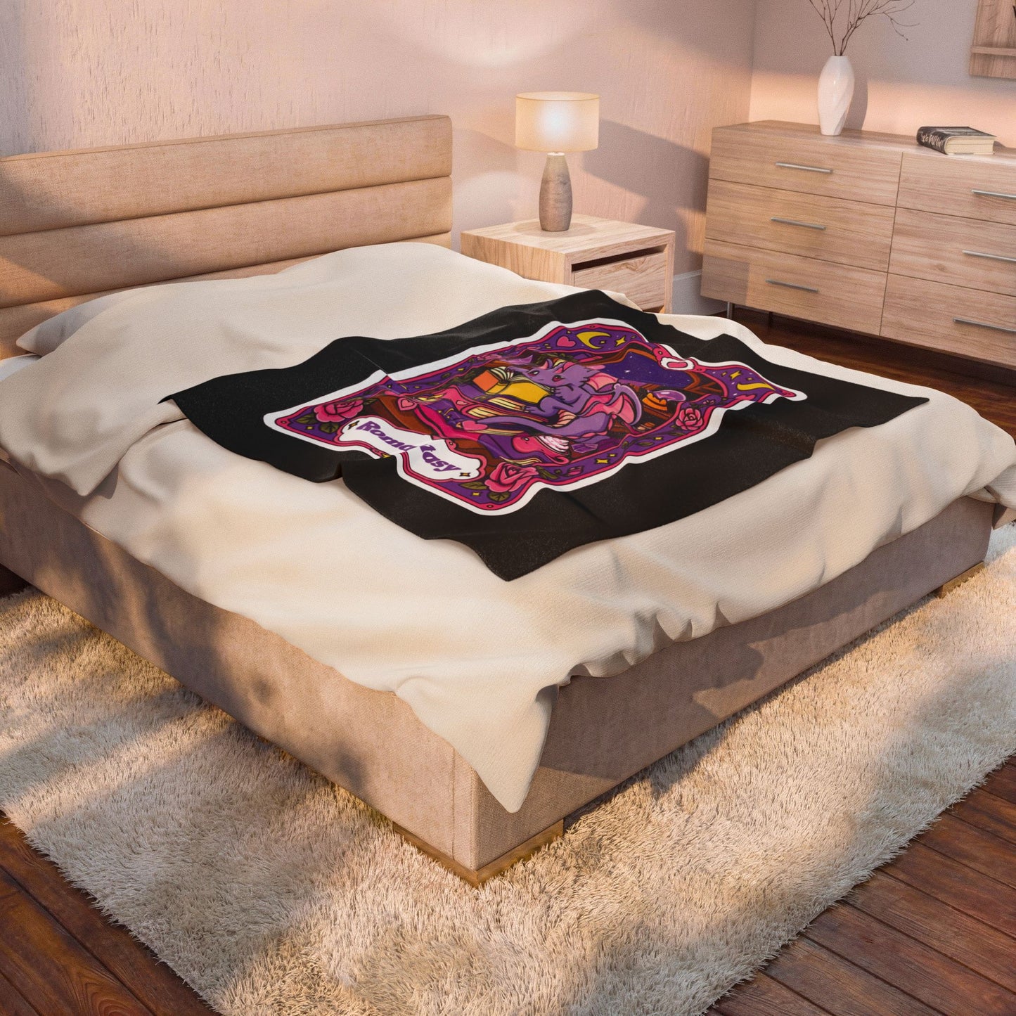 The Romantasy Book Dragon Bookish Tarot card Plush Blanket