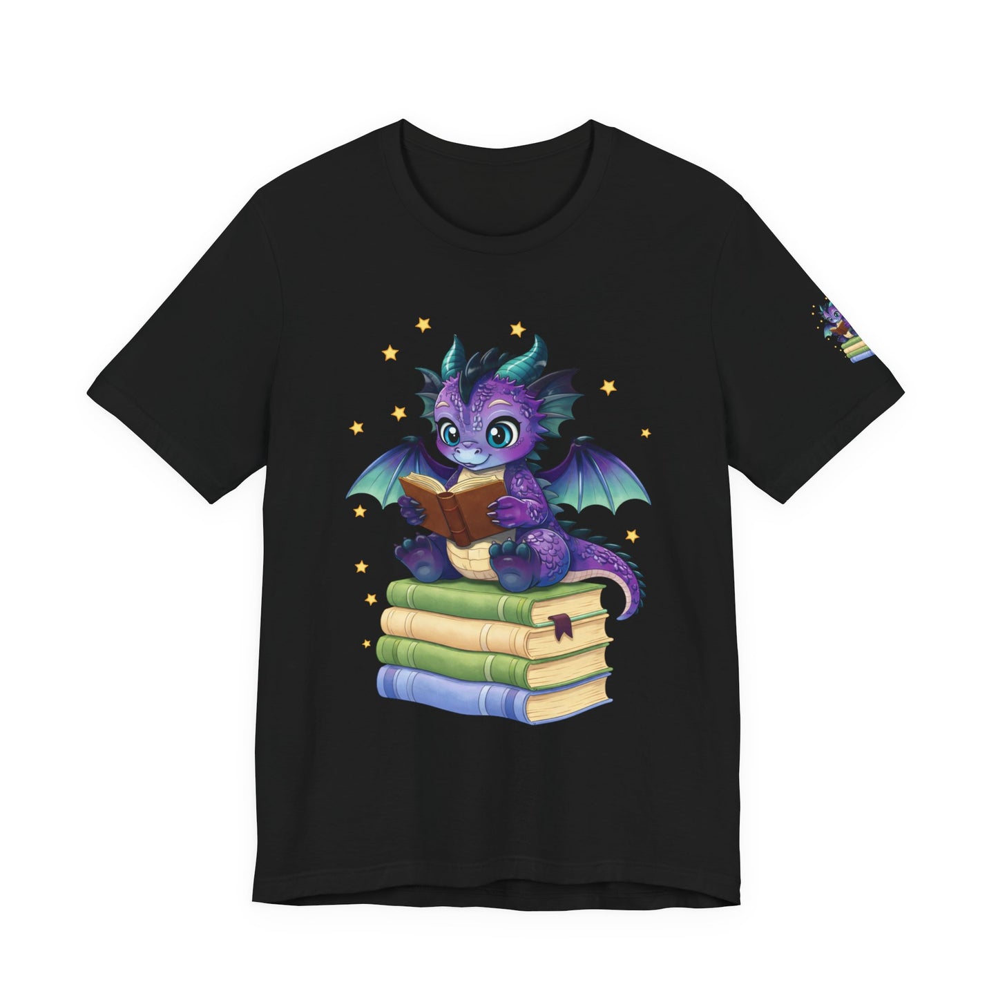 Baddie Book Dragon Sitting on Books Graphic Tee