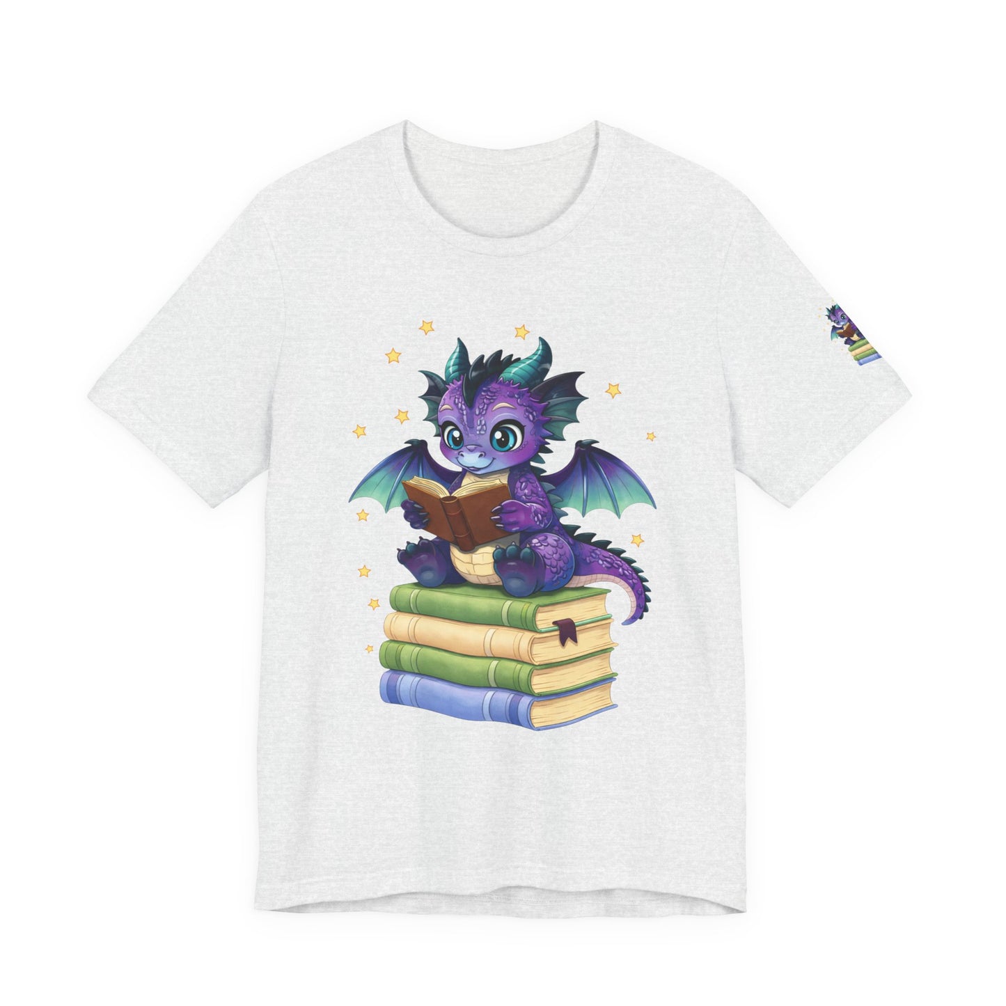 Baddie Book Dragon Sitting on Books Graphic Tee