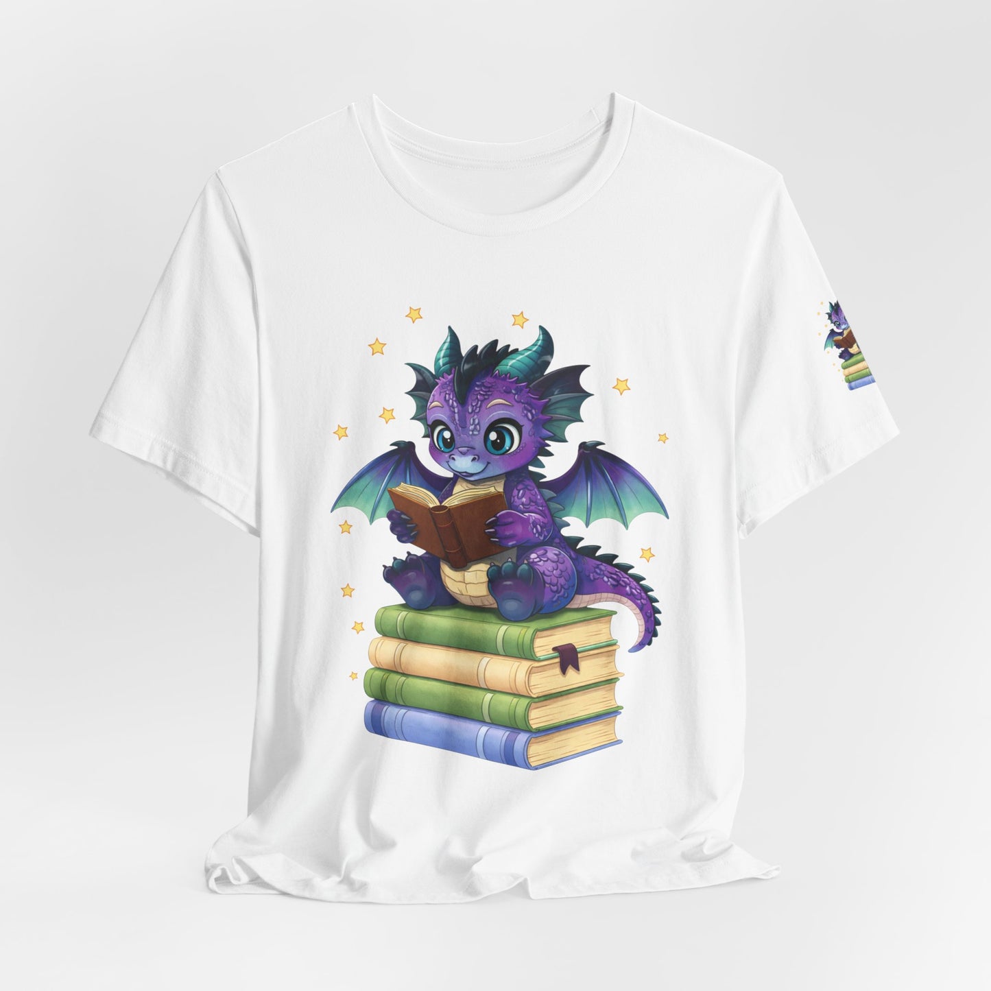 Baddie Book Dragon Sitting on Books Graphic Tee
