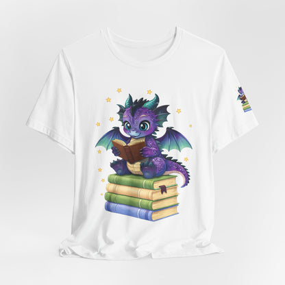 Baddie Book Dragon Sitting on Books Graphic Tee