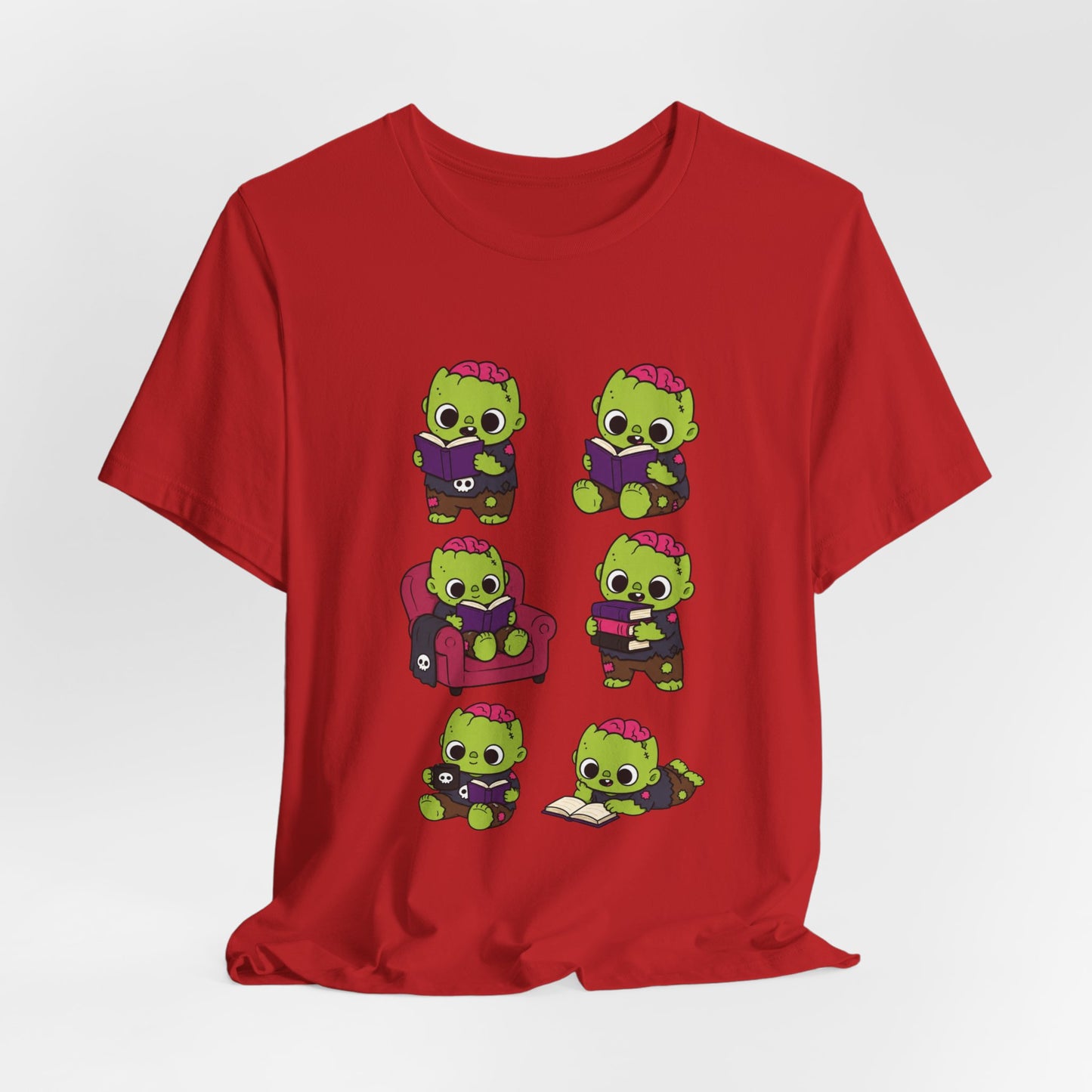 Cute Reading Zombie Tee — Cartoon Zombie Reading Books for book lovers