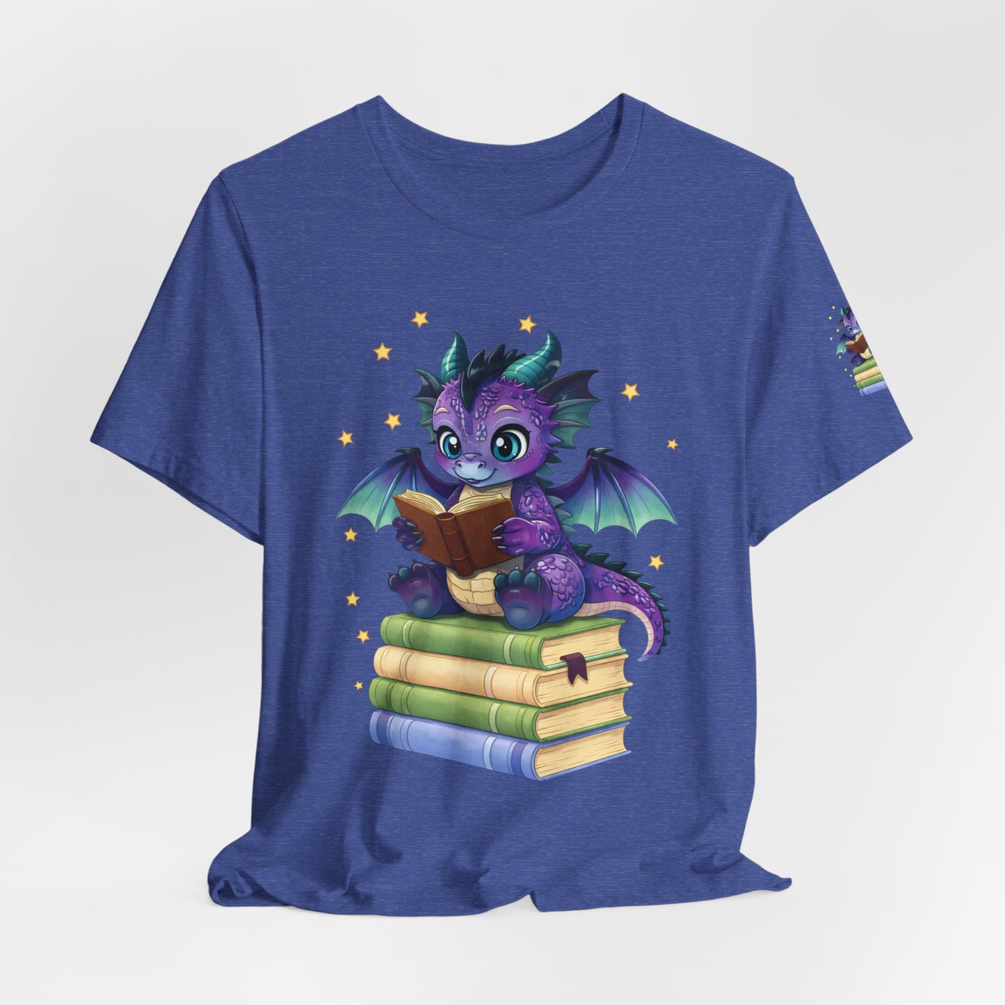 Baddie Book Dragon Sitting on Books Graphic Tee