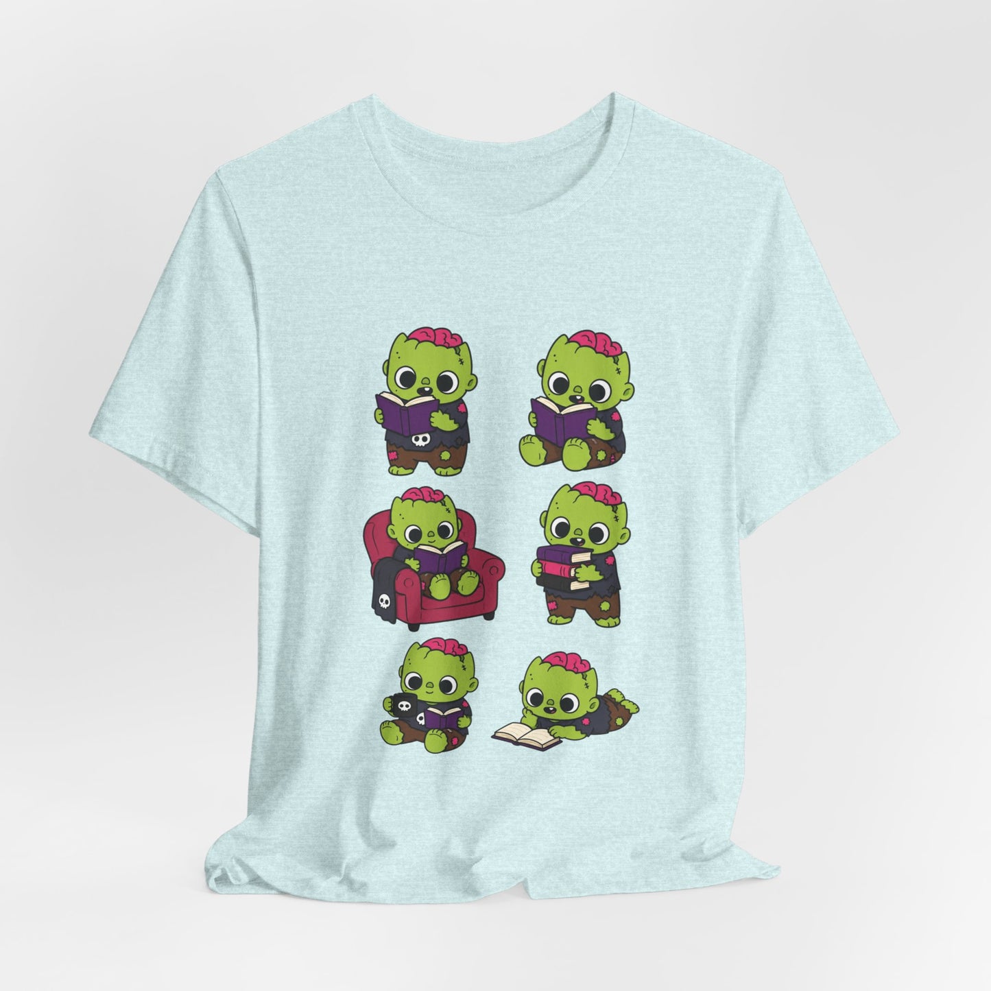 Cute Reading Zombie Tee — Cartoon Zombie Reading Books for book lovers