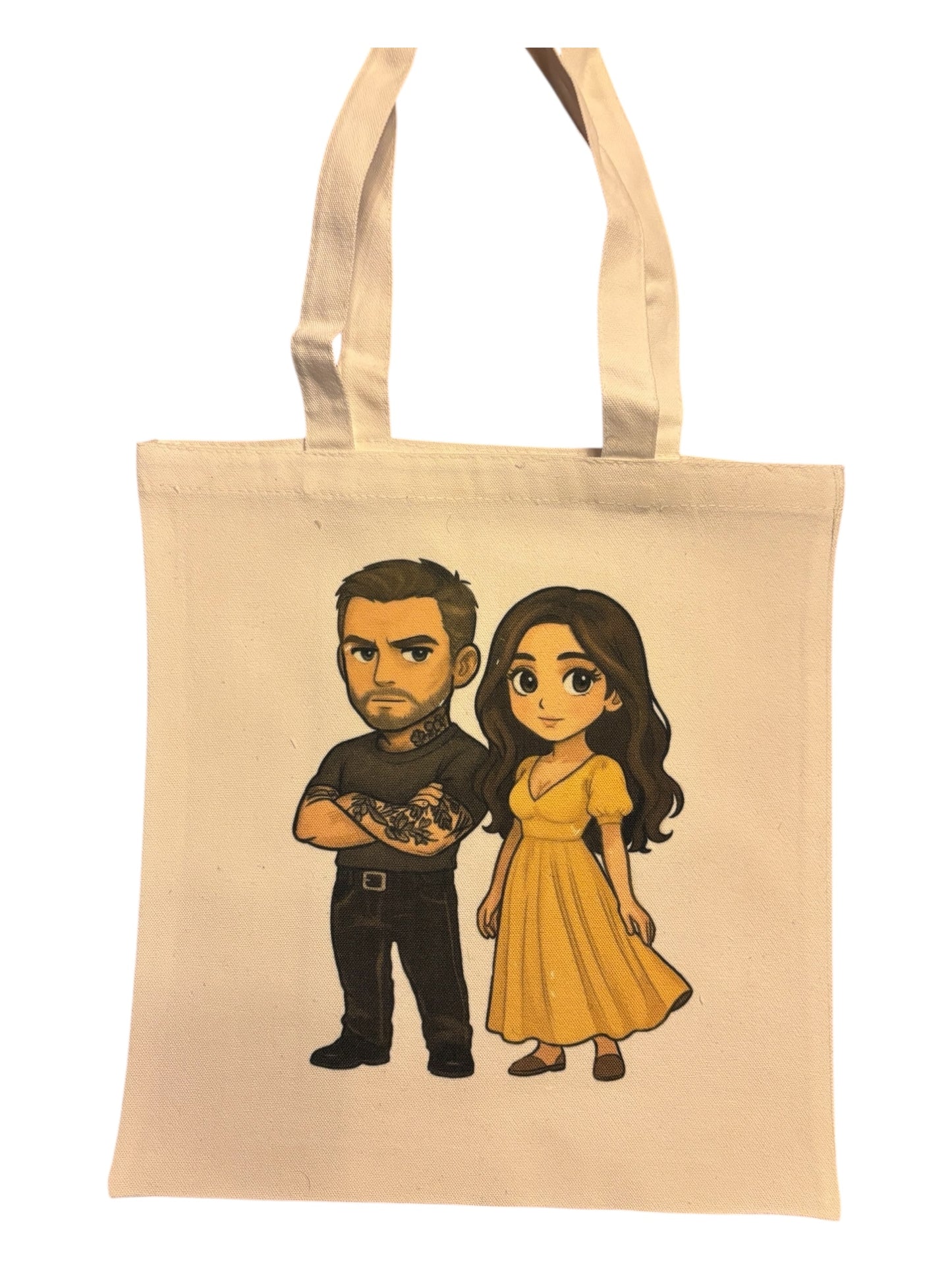 Small canvas Tote featuring double sided original print of a Wendy Owens Design