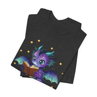 Baddie Book Dragon Sitting on Books Graphic Tee