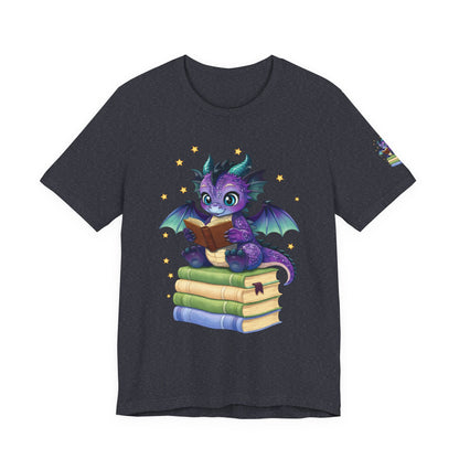 Baddie Book Dragon Sitting on Books Graphic Tee