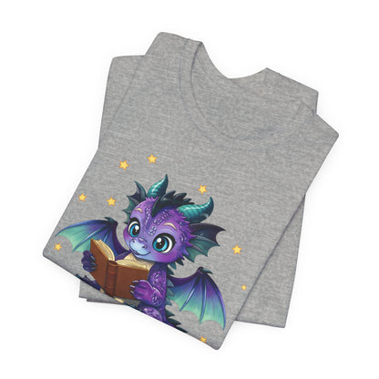 Baddie Book Dragon Sitting on Books Graphic Tee