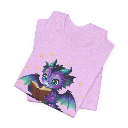 Baddie Book Dragon Sitting on Books Graphic Tee