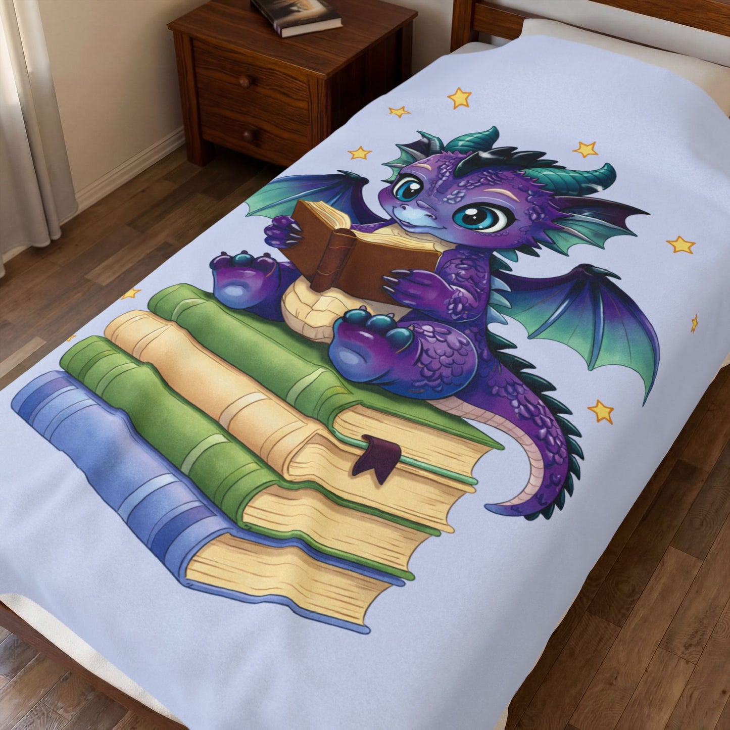 Plush Blanket of Book Dragon Baddie