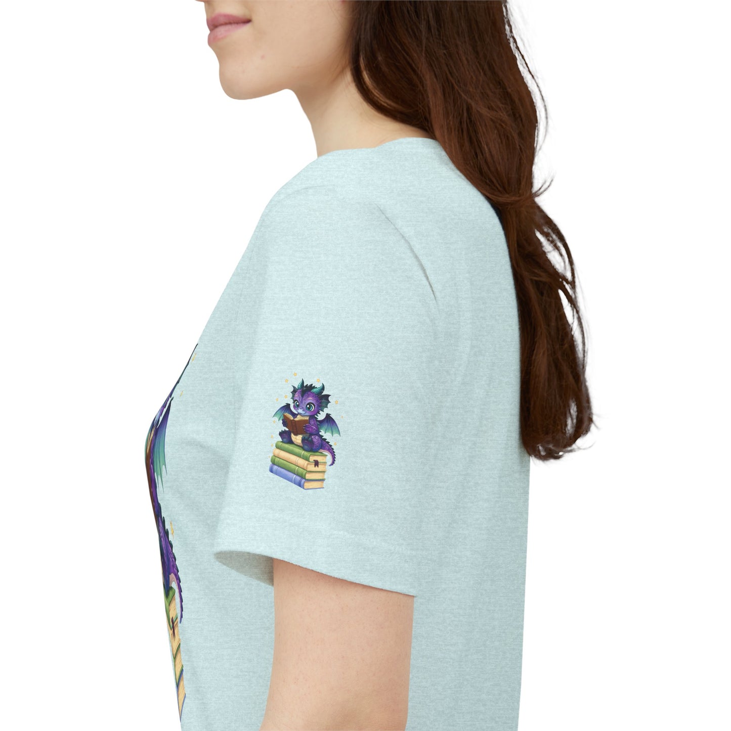 Baddie Book Dragon Sitting on Books Graphic Tee