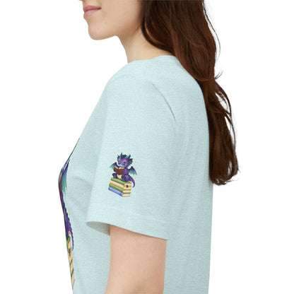 Baddie Book Dragon Sitting on Books Graphic Tee