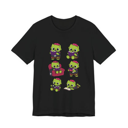 Cute Reading Zombie Tee — Cartoon Zombie Reading Books for book lovers