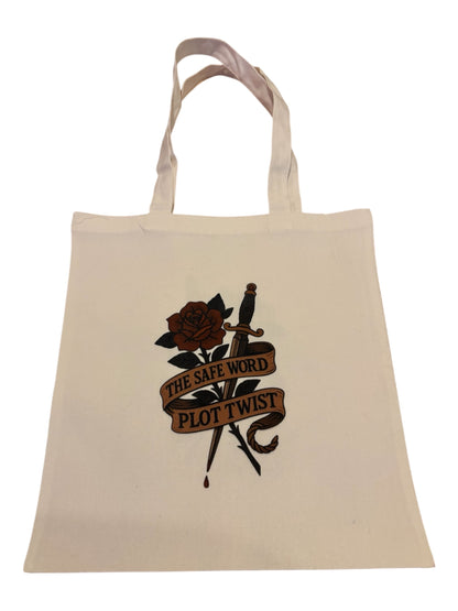Small canvas Tote featuring double sided original print of a Wendy Owens Design