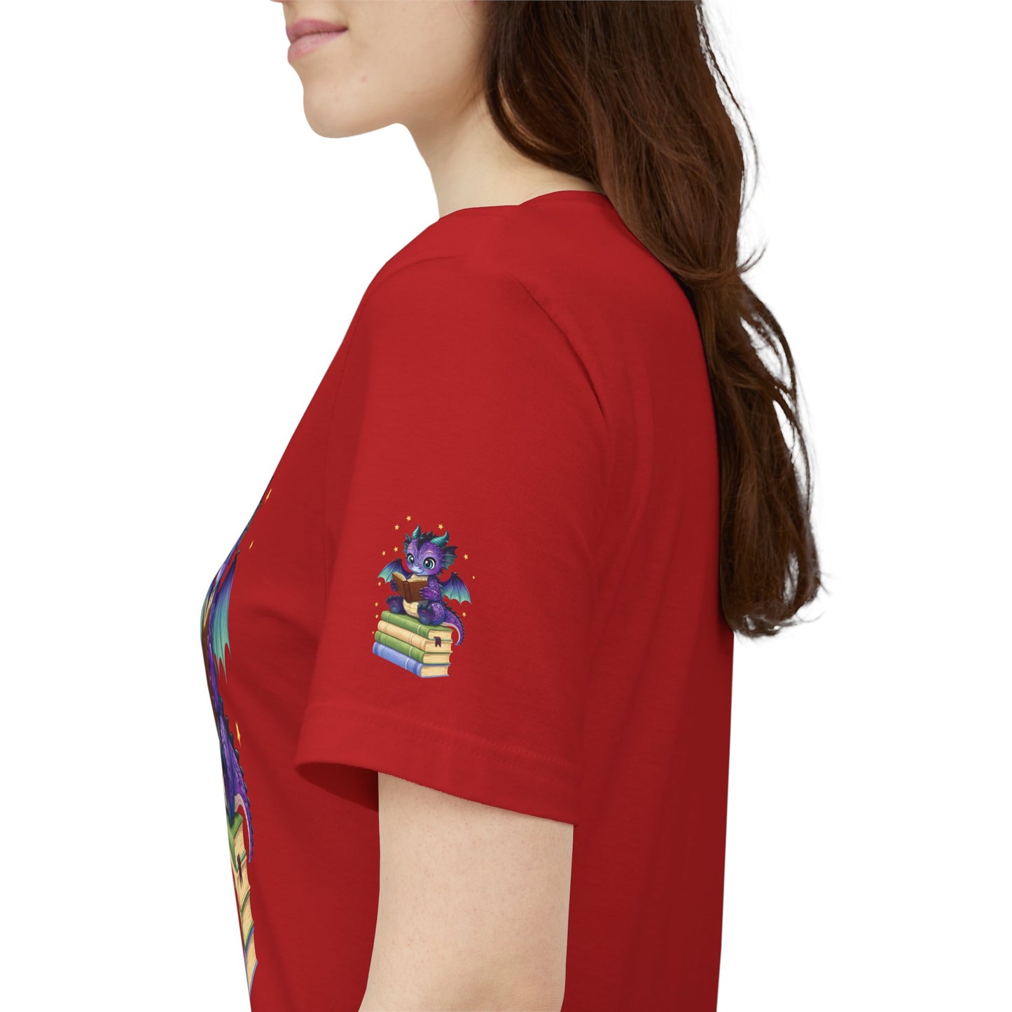 Baddie Book Dragon Sitting on Books Graphic Tee
