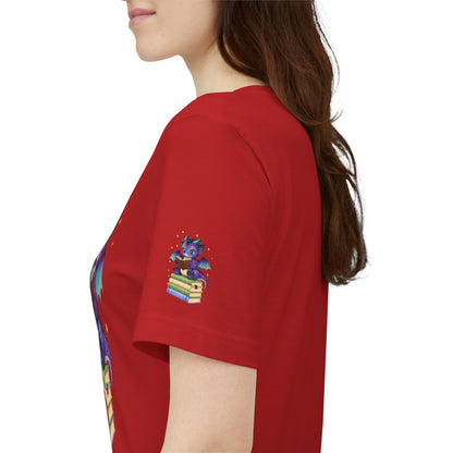 Baddie Book Dragon Sitting on Books Graphic Tee