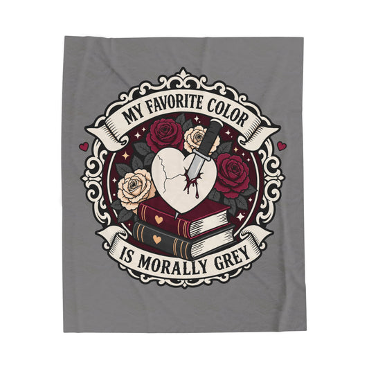 Velveteen Plush Blanket Morally Grey Blanket