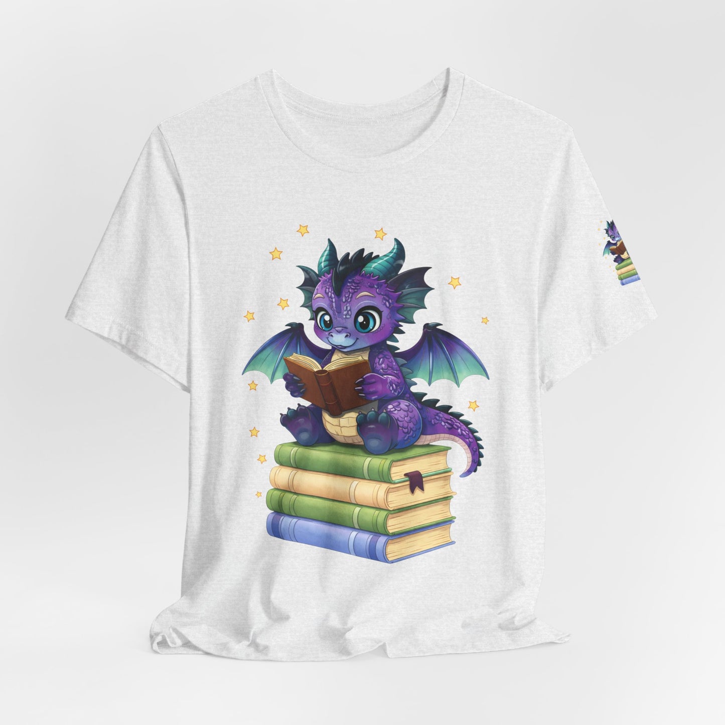 Baddie Book Dragon Sitting on Books Graphic Tee