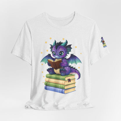 Baddie Book Dragon Sitting on Books Graphic Tee