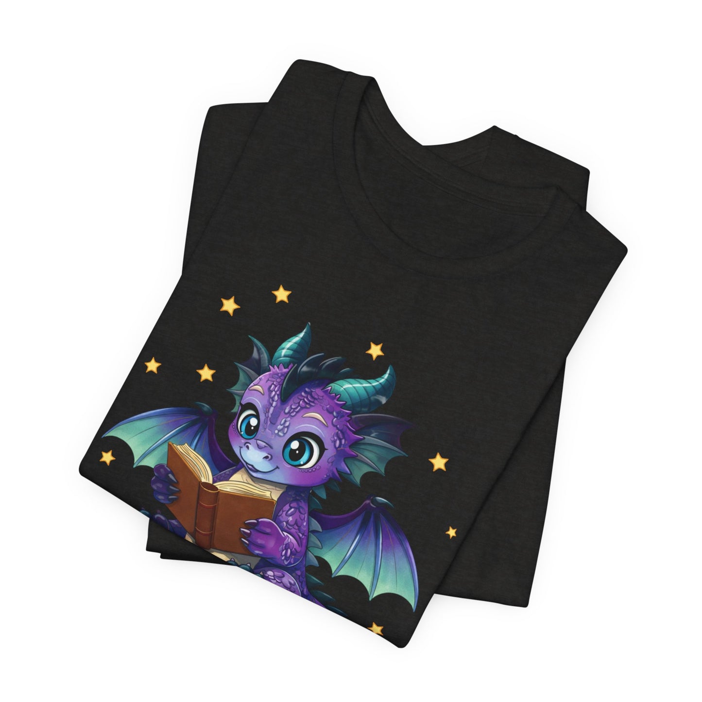 Baddie Book Dragon Sitting on Books Graphic Tee
