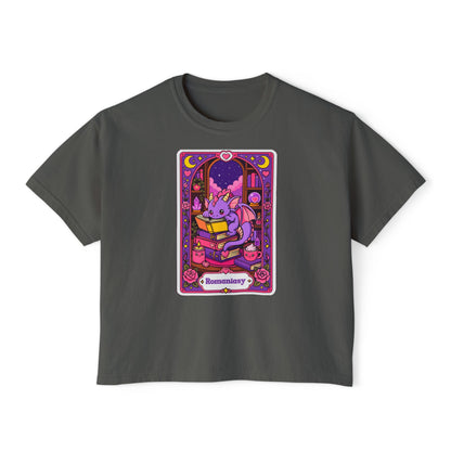 Romantasy Book Dragon Tarot Card Boxy tee (No Refunds - check sizing chart)