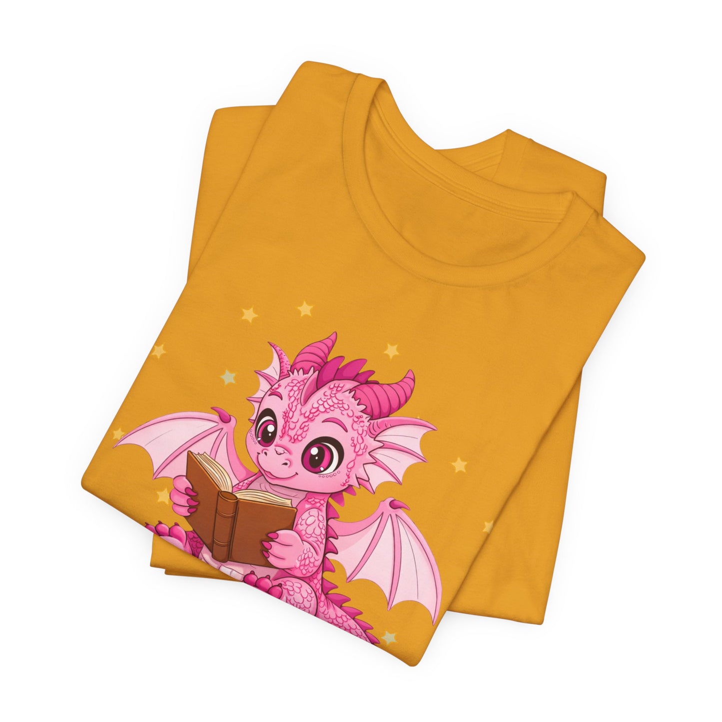Love Book Dragon Sitting on Books Graphic Tee