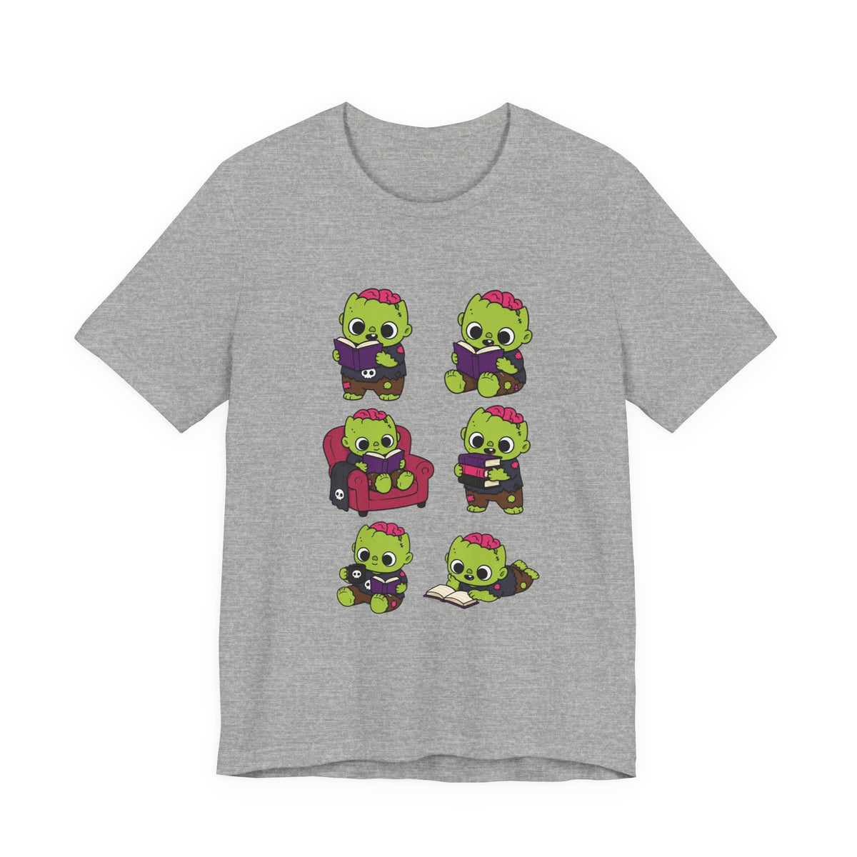 Cute Reading Zombie Tee — Cartoon Zombie Reading Books for book lovers