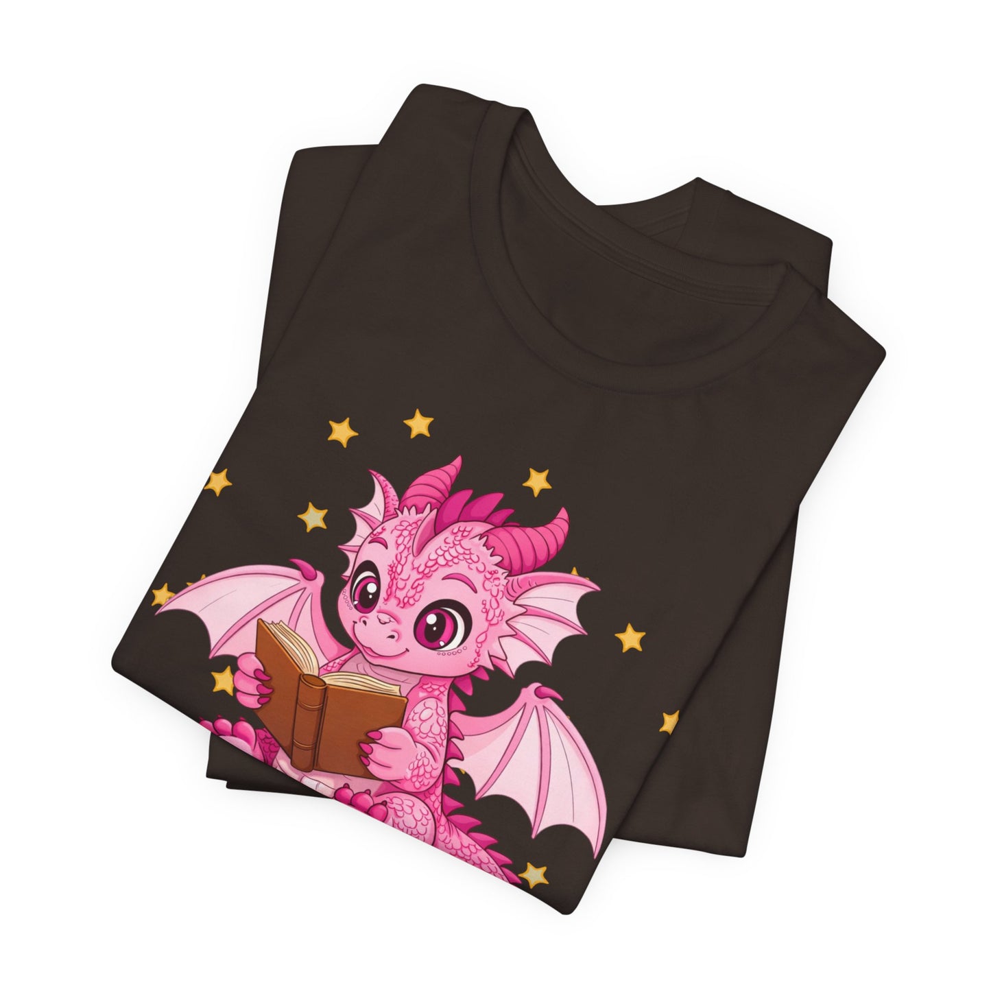 Love Book Dragon Sitting on Books Graphic Tee