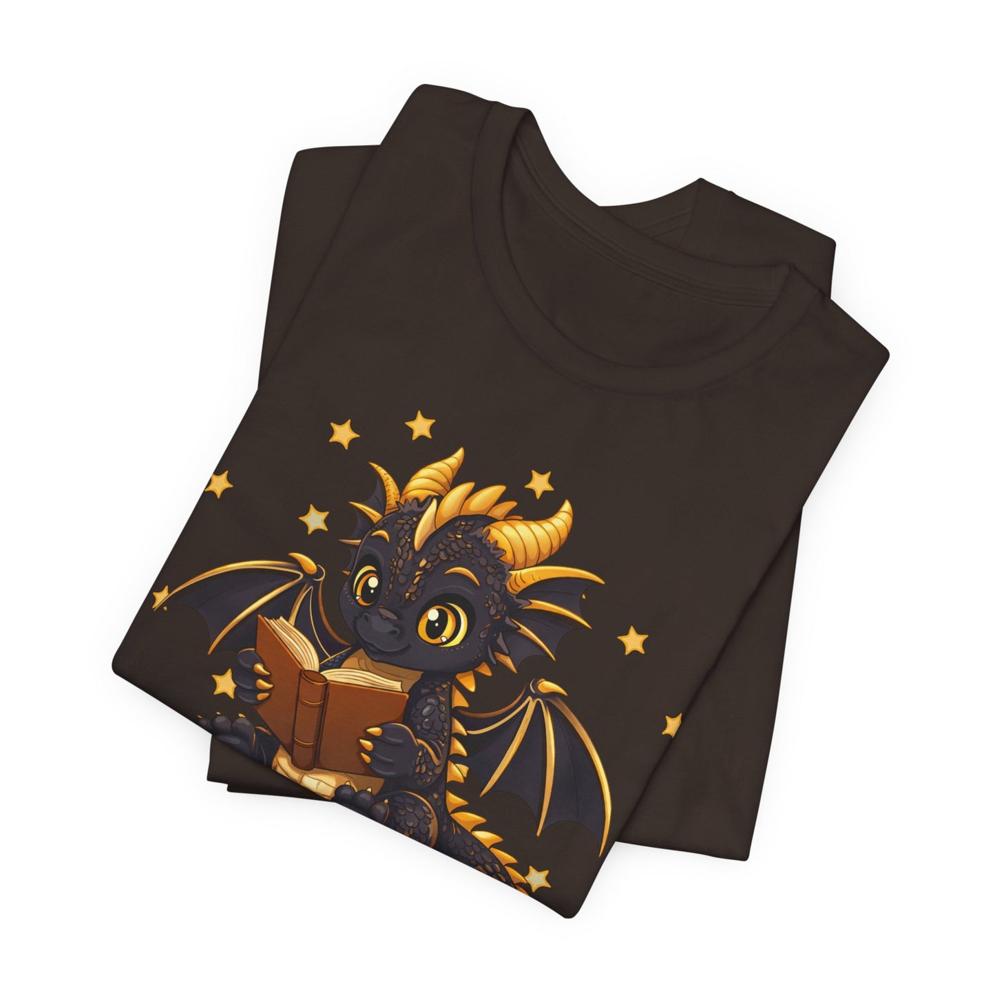 Dragon Rider Book Dragon Sitting on Books Graphic Tee
