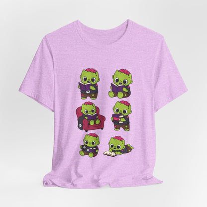 Cute Reading Zombie Tee — Cartoon Zombie Reading Books for book lovers
