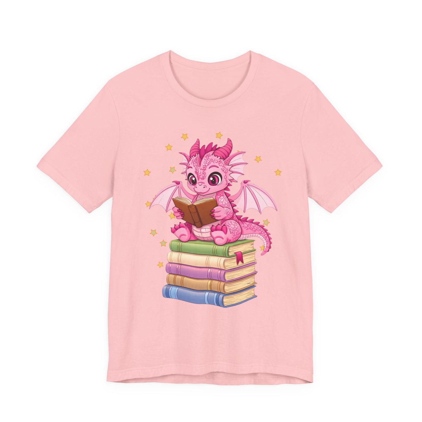 Love Book Dragon Sitting on Books Graphic Tee