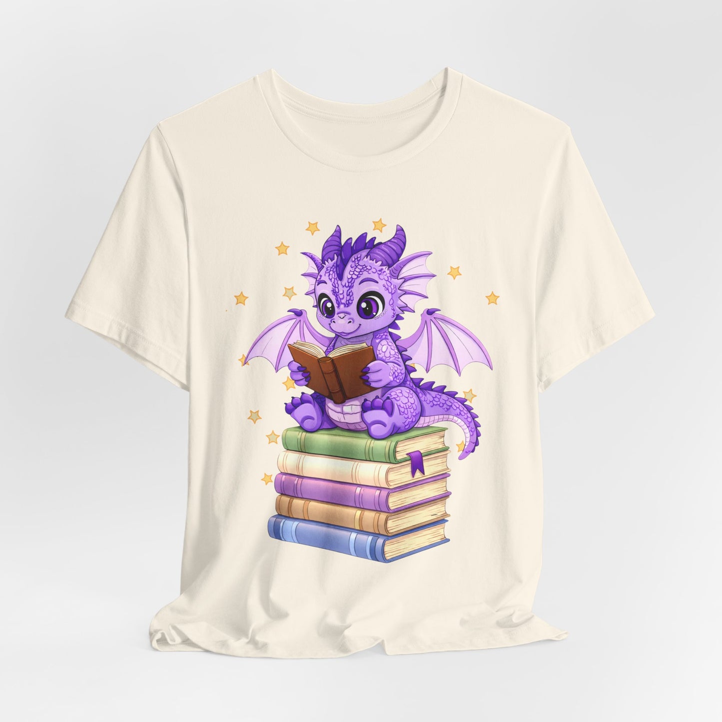 Fate Book Dragon Sitting on Books Graphic Tee