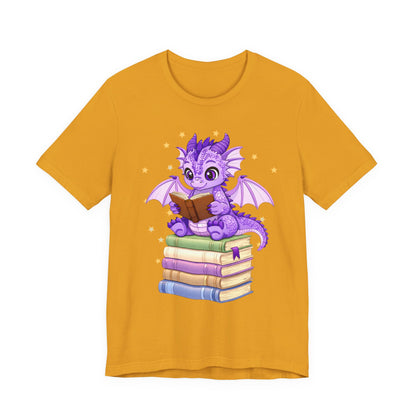 Fate Book Dragon Sitting on Books Graphic Tee