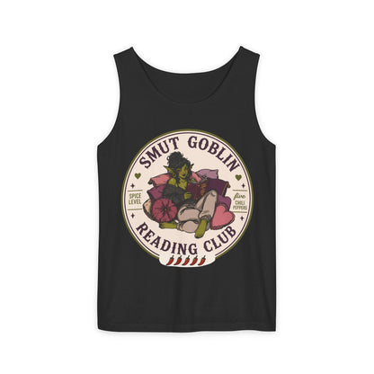 Smut Goblin Reading Club Tank Top – Cute Nerdy Graphic Booklover Tee  (no returns)