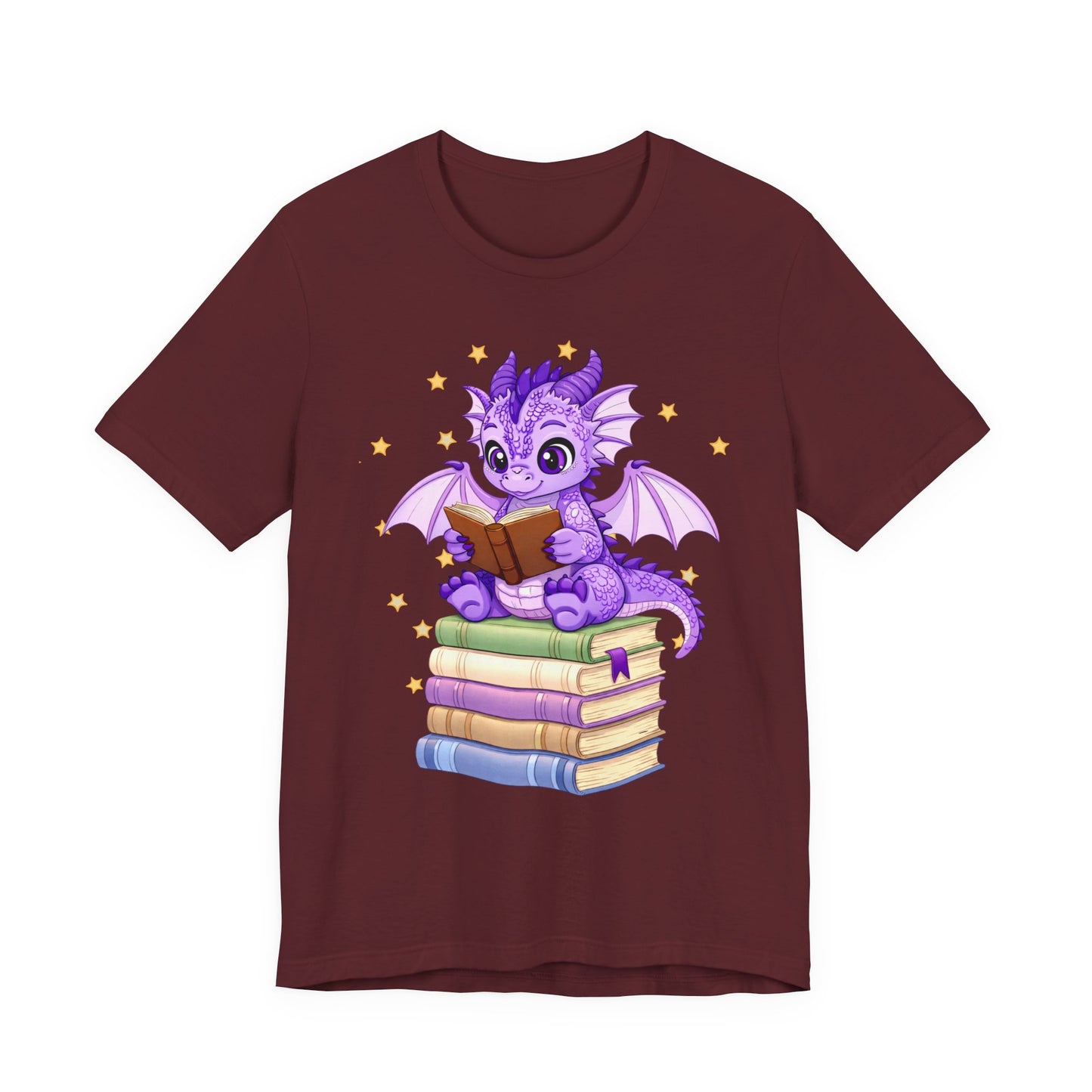 Fate Book Dragon Sitting on Books Graphic Tee