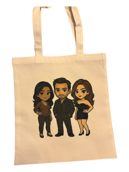 Small canvas Tote featuring double sided original print of a Wendy Owens Design