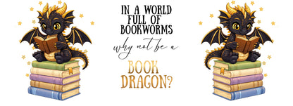 Book Dragon 12oz Stainless Steel Tumbler