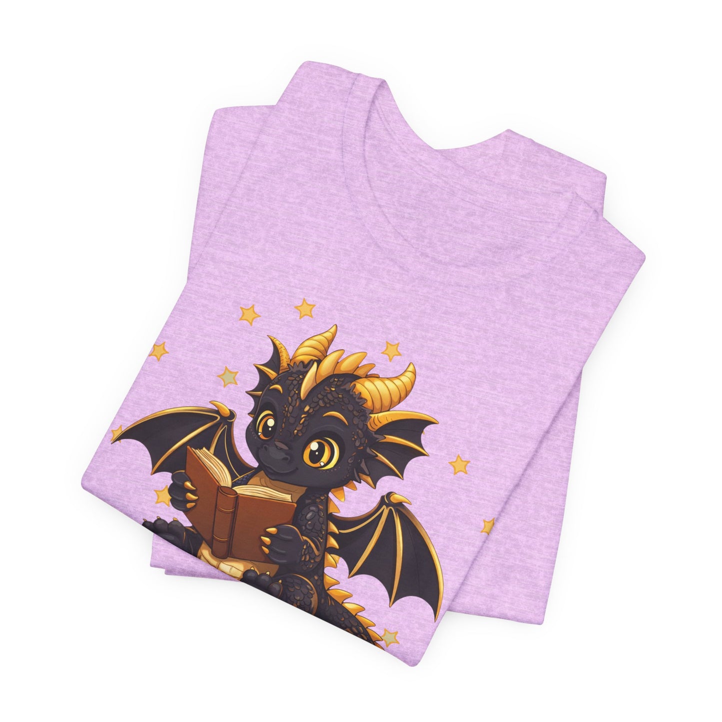 Dragon Rider Book Dragon Sitting on Books Graphic Tee