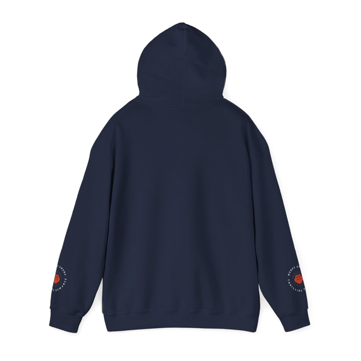 Wendy Owens Books Rose Emblem Hoodie — "Thrilling Romance" Graphic Pullover