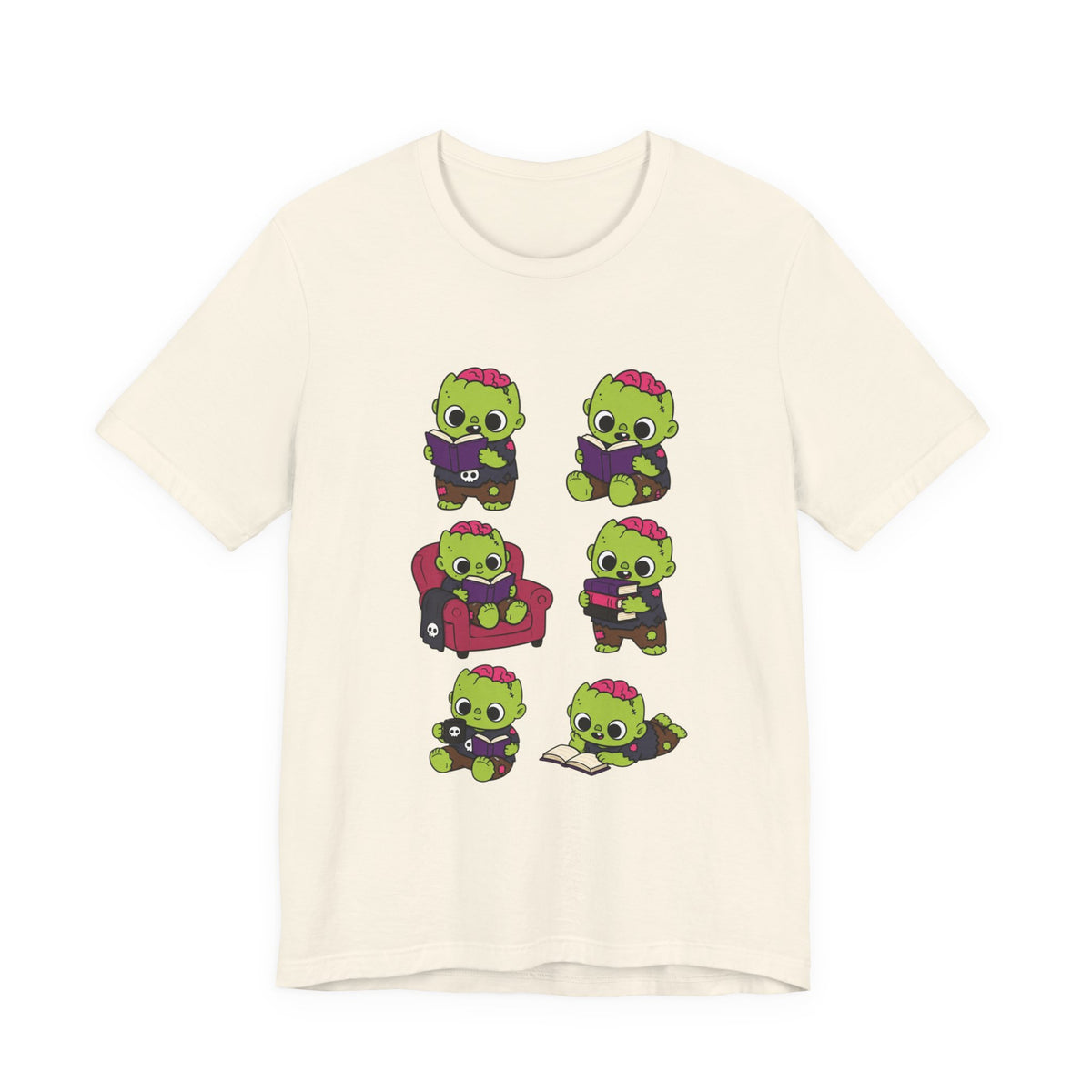 Cute Reading Zombie Tee — Cartoon Zombie Reading Books for book lovers
