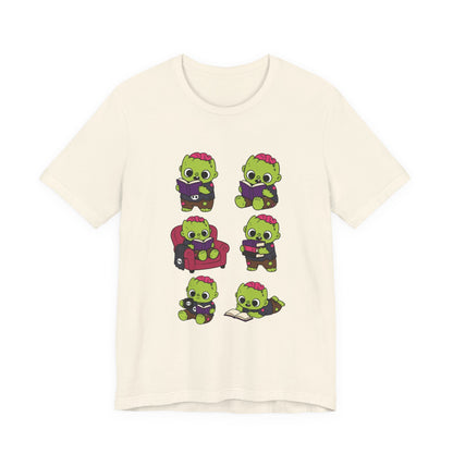 Cute Reading Zombie Tee — Cartoon Zombie Reading Books for book lovers
