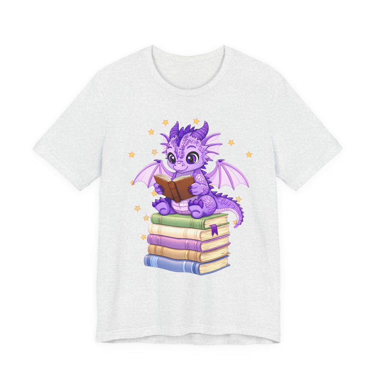 Fate Book Dragon Sitting on Books Graphic Tee