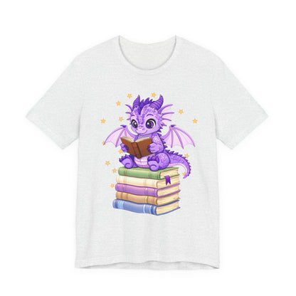 Fate Book Dragon Sitting on Books Graphic Tee