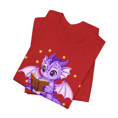 Fate Book Dragon Sitting on Books Graphic Tee