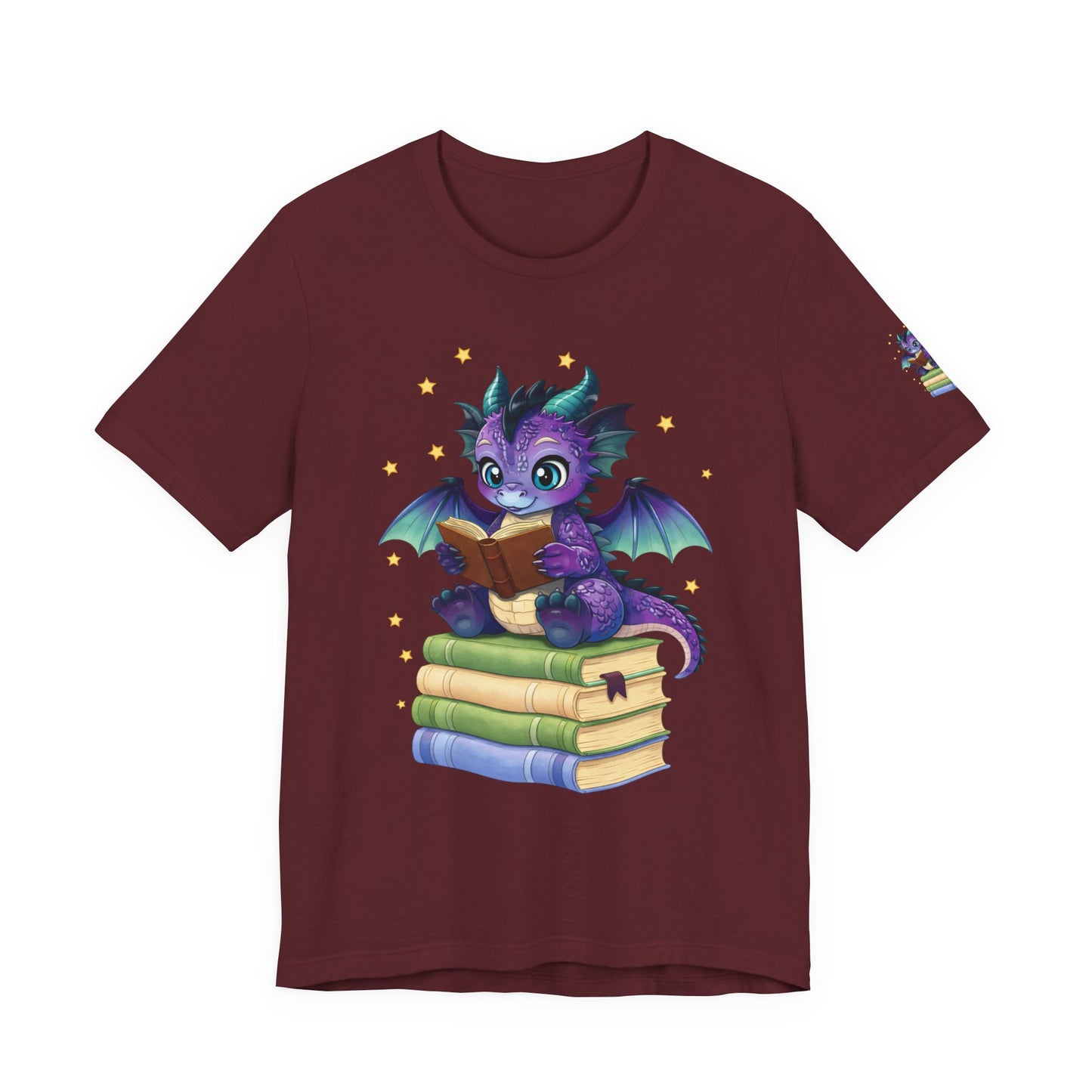 Baddie Book Dragon Sitting on Books Graphic Tee