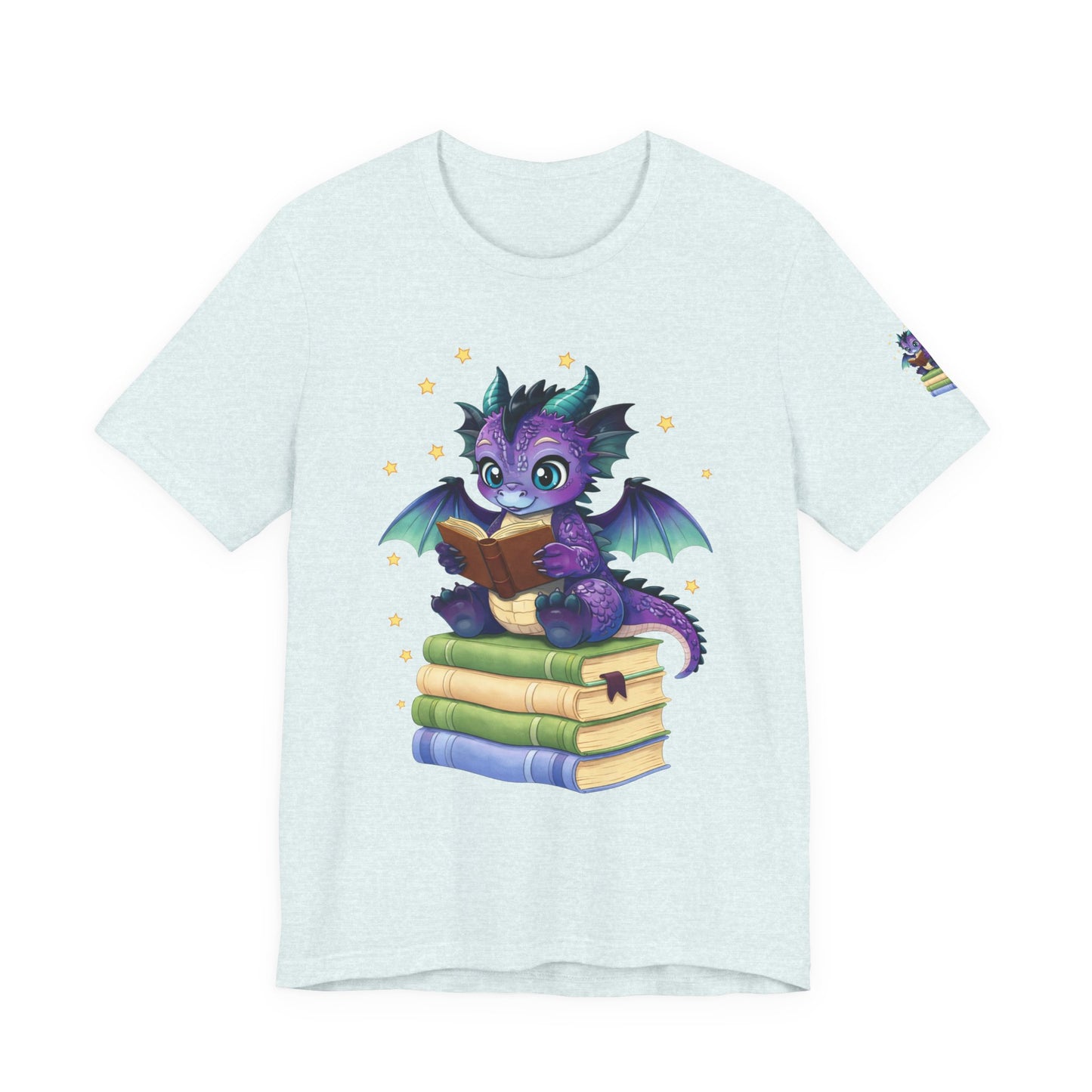 Baddie Book Dragon Sitting on Books Graphic Tee