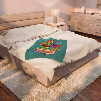 Plush Blanket of Book Dragon Jellybean