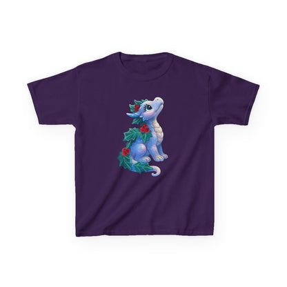 Kids Holiday Dragon Tee — Cute Festive Baby Dragon with Holly