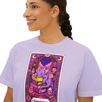 Romantasy Book Dragon Tarot Card Boxy tee (No Refunds - check sizing chart)