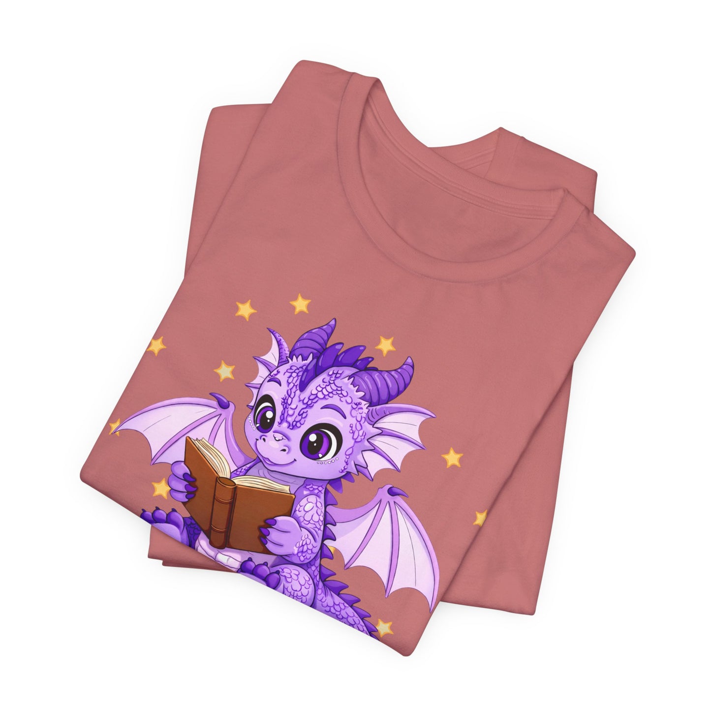Fate Book Dragon Sitting on Books Graphic Tee